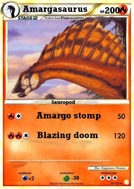 Prehistoric pokémon cards Amargasaurus-card