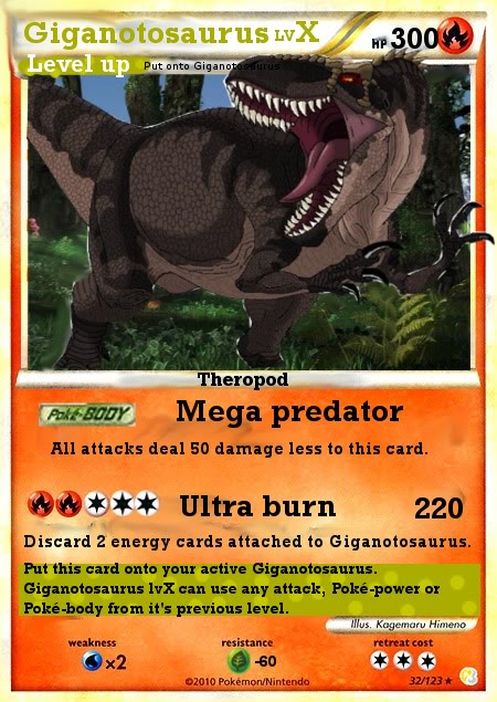Prehistoric pokémon cards Giganotosaurus-LvX-card