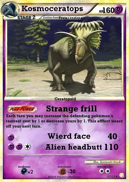 Prehistoric pokémon cards Kosmoceratops-card