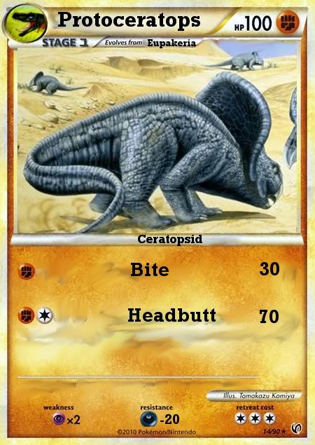 Prehistoric pokémon cards Protoceratops-card