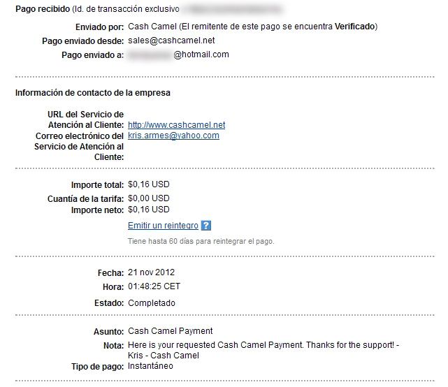 3 pago de CashCamel $0.16 3_pago_CashCamel_016