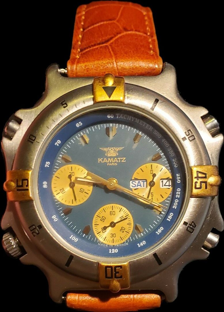 Yema Spationaute  Kamatz-517000-BlueGold-Subdials-eBay-Oct2019-1