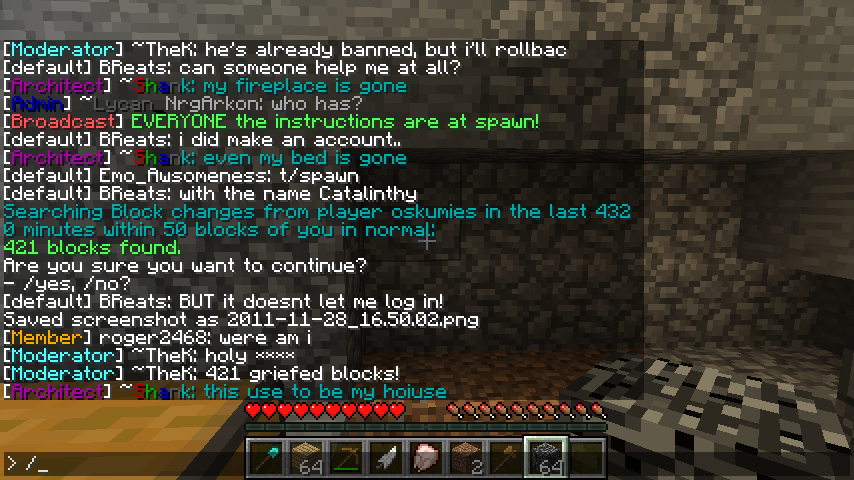 Proof of your ban. (if you were banned, look here to see if proof of your griefing/cheating was posted) - Page 2 2011-11-28_165014