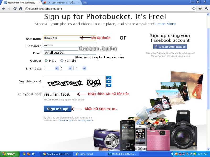 Cách tạo tài khoản Photobucket và post ảnh lên diễn đàn (new version)  Buoc2