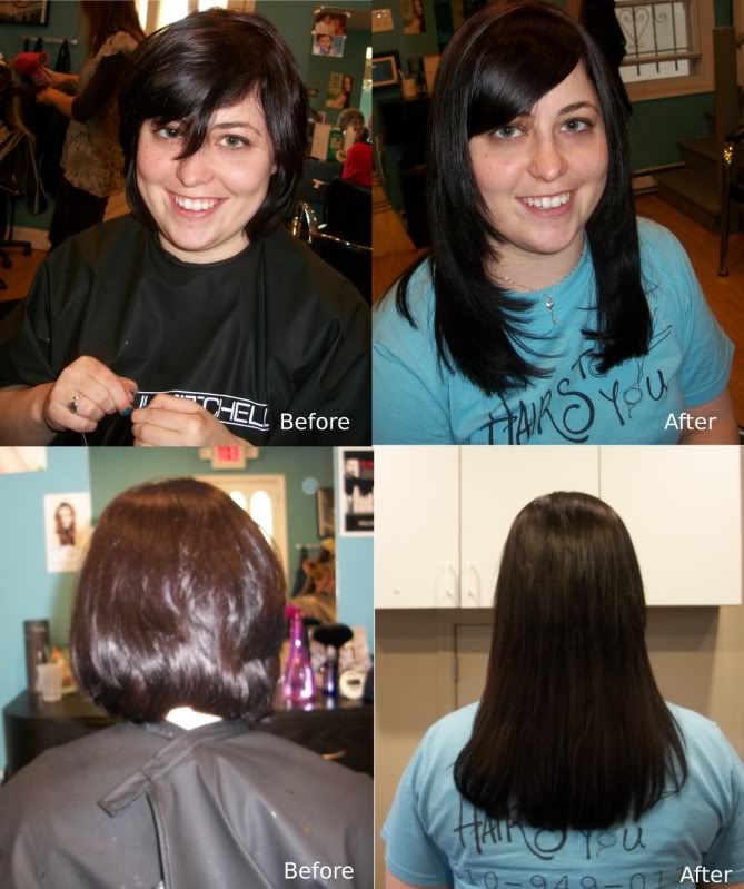 BEFORE & AFTER PHOTOS  OF  SEAMLESS/TAPED  HAIR WEFTS & ALREADY WEFTED HAIR EXTENSION  INSTALLS BeforeAfter