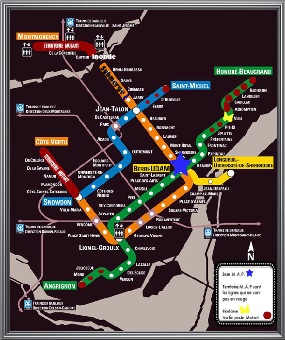 Downtown Militirized zone Montréal Plan-metro