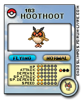 CP - CONTROLE POKÉMON 163-hoothoot