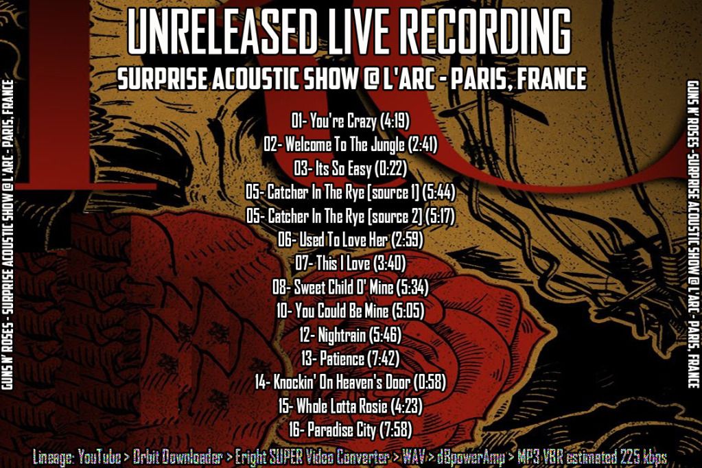 [CD-R] Guns N' Roses @ Live - 2010-09-14 - L'Arc, Paris, France (Estebanf / YouTube) BACK-81