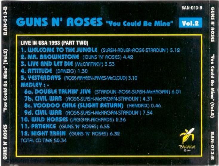 [CD-R] Guns N' Roses @ "You Could Be Mine Vol.2" SoundBoard Back-85