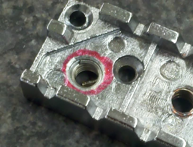 Repairing a Bendmaster locking nut with Helicoils Topside