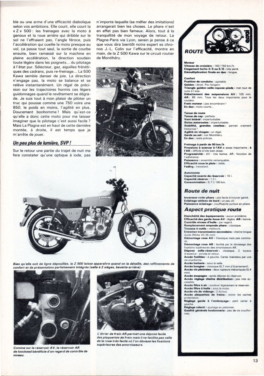 Essai Z500 Moto revue 2441 20 dec 1979 Motorevue2441dec79essaiZ500365