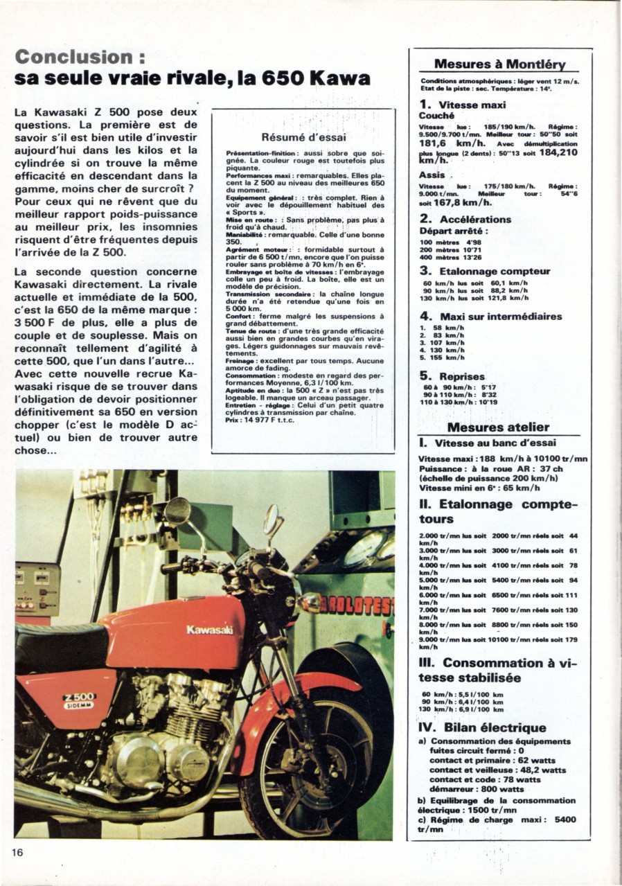 Essai Z500 Moto revue 2441 20 dec 1979 Motorevue2441dec79essaiZ500368