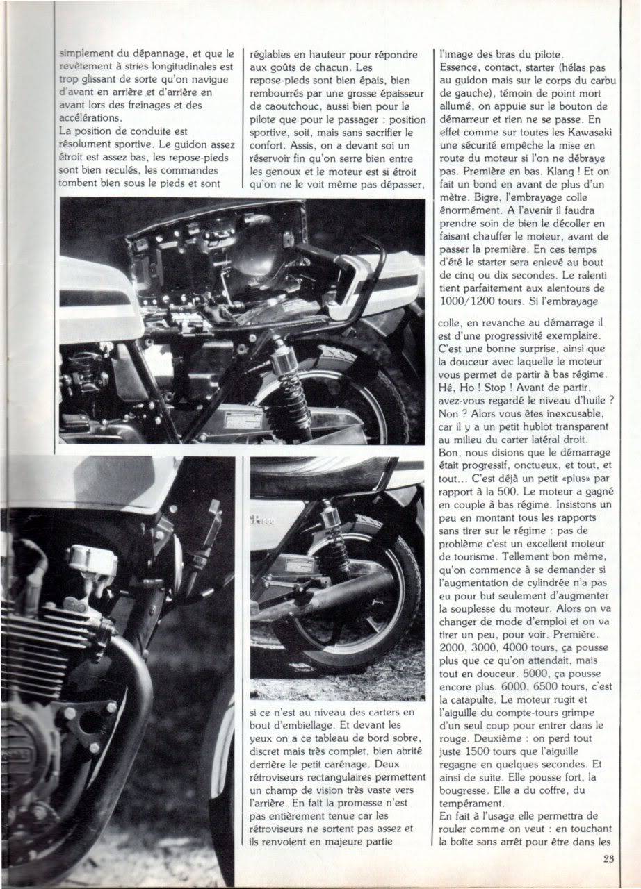 Essai kawasaki GPZ 550  moto flash n°39 aout /sept 1981 Motoflashn39page1219