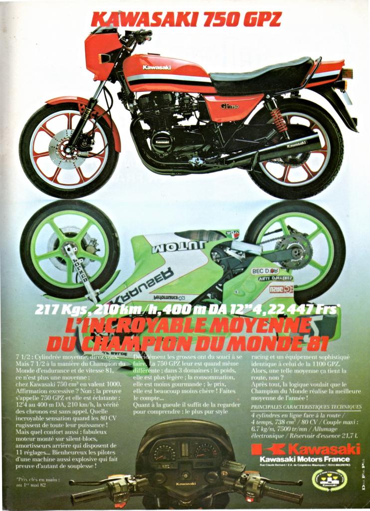 Brochures et Publicités sur les KAWASAKI KZ/Z   70/80'S Pubgpz750548