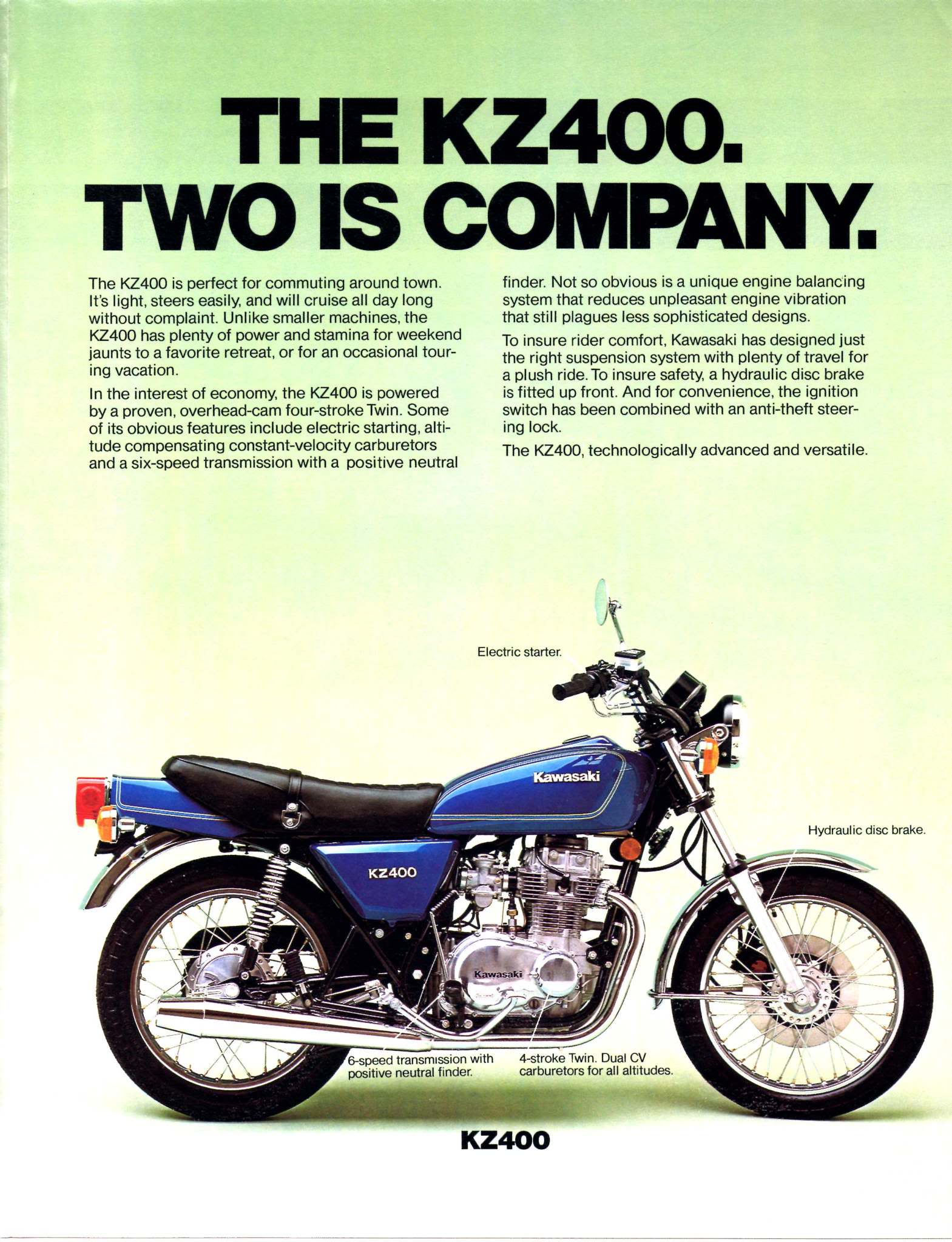 Brochures et Publicités sur les KAWASAKI KZ/Z   70/80'S PubsKZ400TWOISCOMPAGNY-1