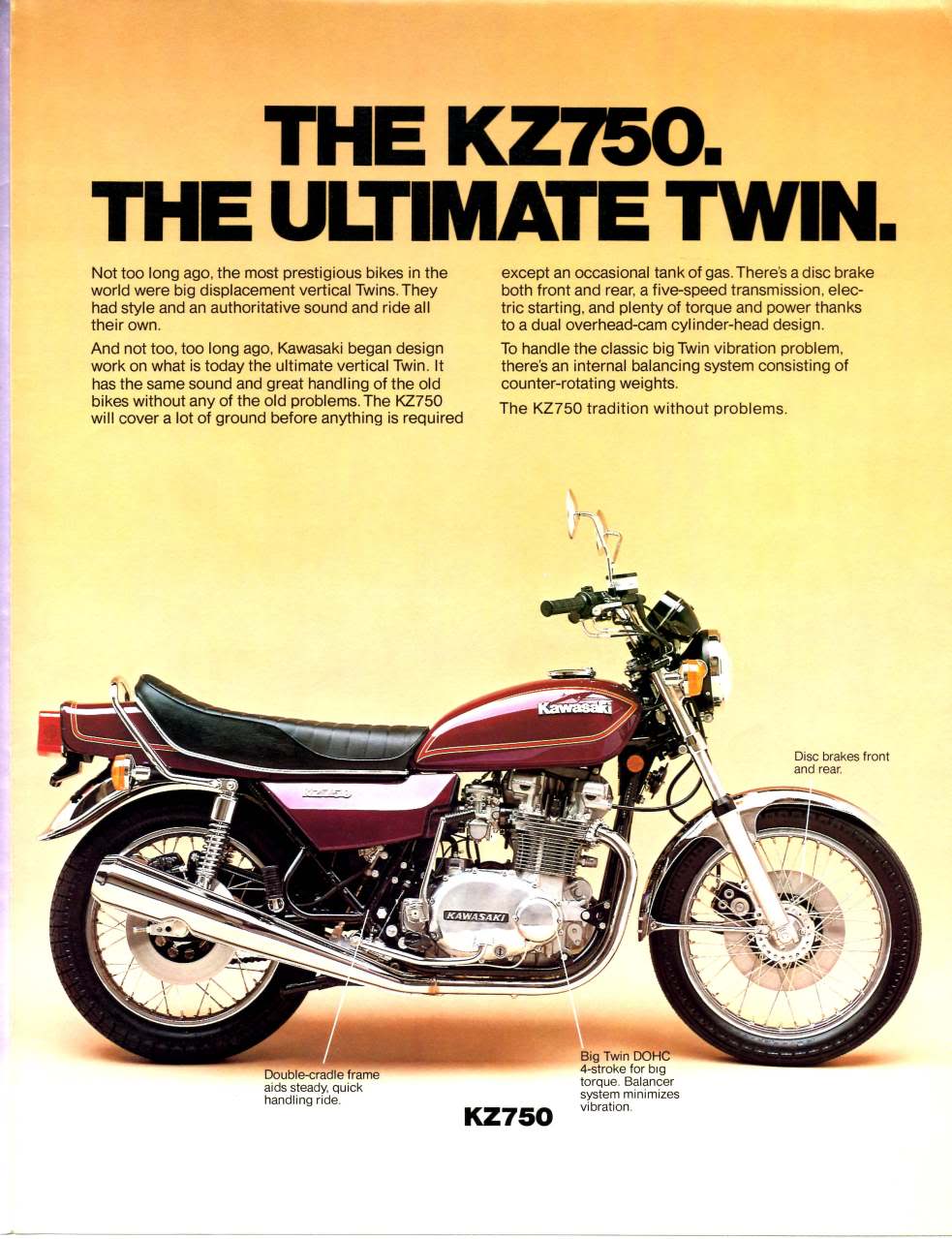 Brochures et Publicités sur les KAWASAKI KZ/Z   70/80'S PubsKZ750TWIN029