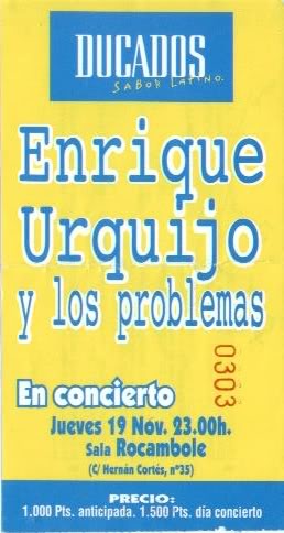 Entrada firmada por Enrique Urquijo EntradaEnrique