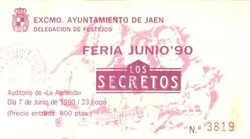 Dos entradas de Los Secretos (1990 y 1994)+CRONICA PERIODICO Ent31