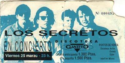 Dos entradas de Los Secretos (1990 y 1994)+CRONICA PERIODICO Ent38