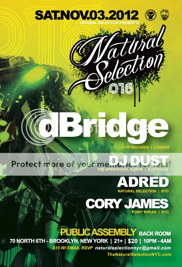 11/3 NATURAL SELECTION 016: DBRIDGE NS016_flyer_back_FNL