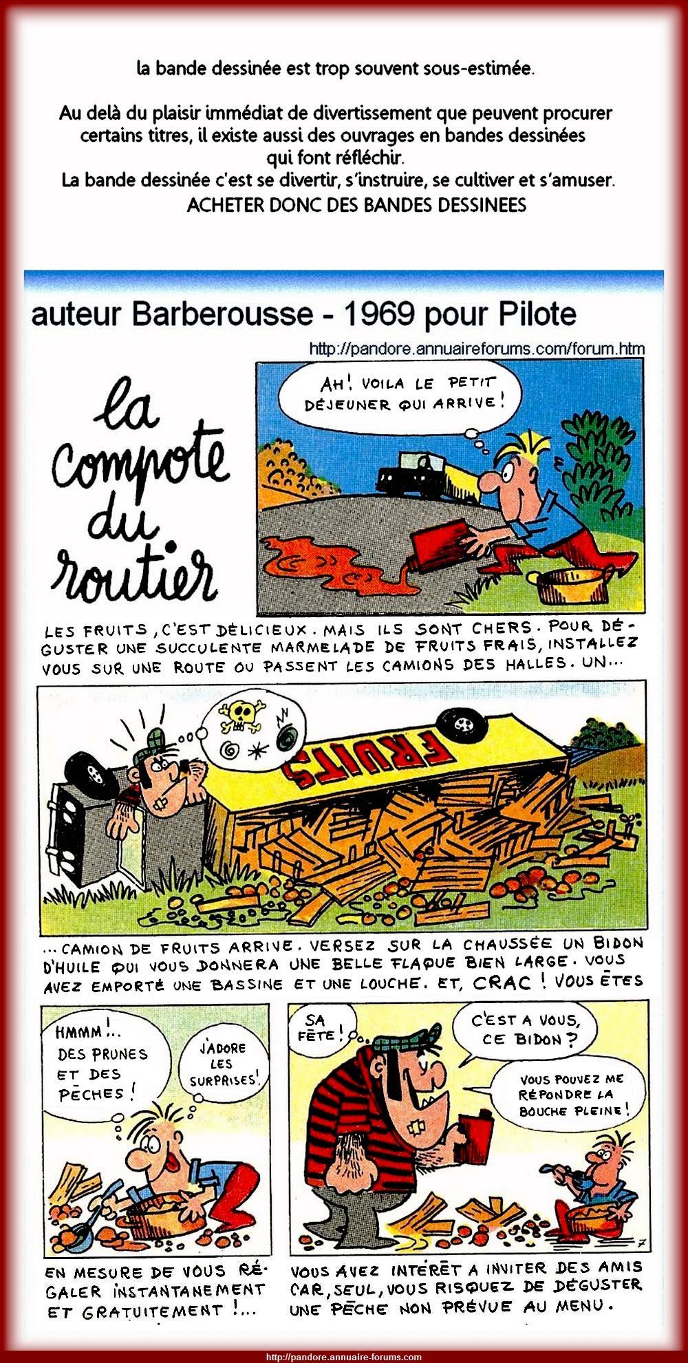 LA CUISINE INSOLITE - COMPOTE DU ROUTIER PAR BARBEROUSSE - 1969 JOURNAL PILOTE 8ccfb91f