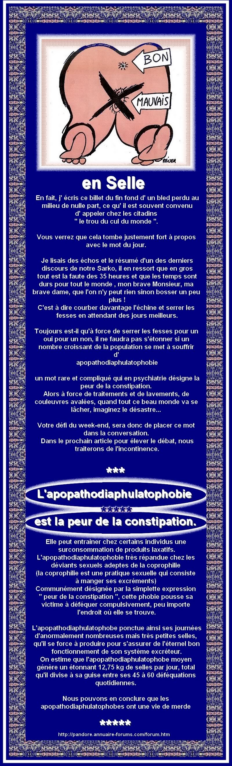 PEUR DE LA CONSTIPATION - APOPATHODIAPHULAT¨PHOBIE F3cc45fd