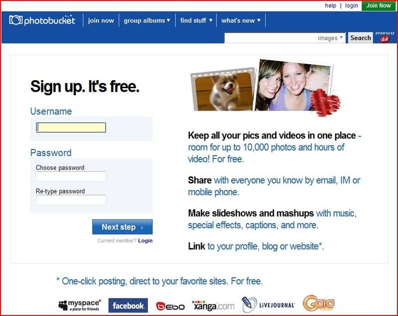 Hướng dẫn đăng ký và upload ảnh lên Photobucket.com  2