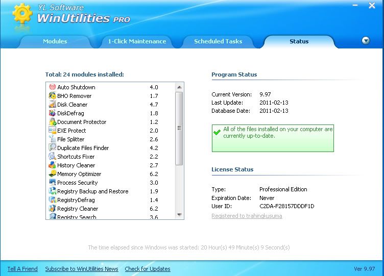 WinUtilities Professional Edition 9.9 Wu