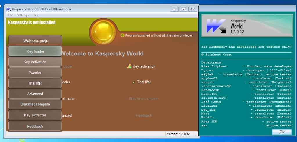 الأدآة المميزة Kaspersky World 1.3.0.12 لتفعيل جميع إصدآرات الكاسبر سكي  Snap10