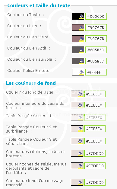 Design divers Couleurs