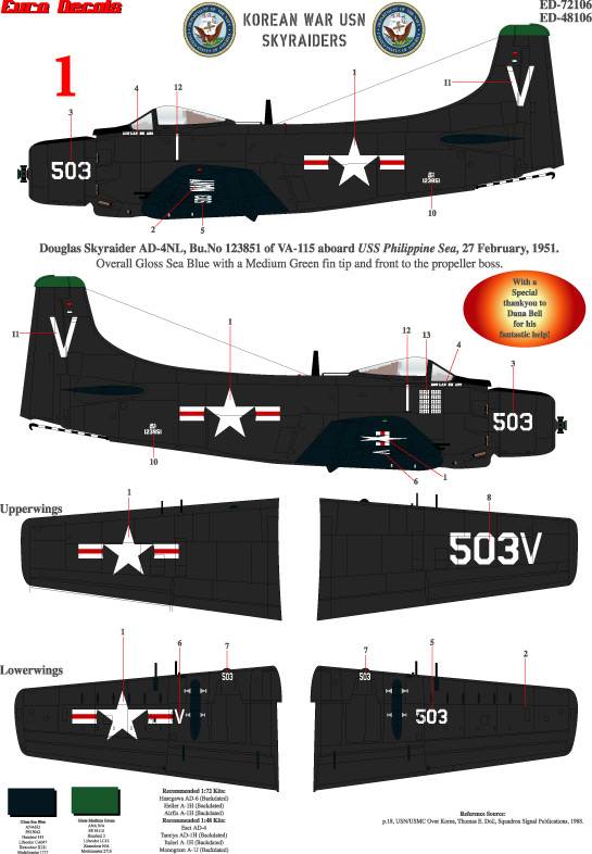  [Concours guerre de Corée] Douglas AD-3 Skyraider VA-115 USS Phillipine Sea -Korea- 1/48 65548310_zps897bf40f