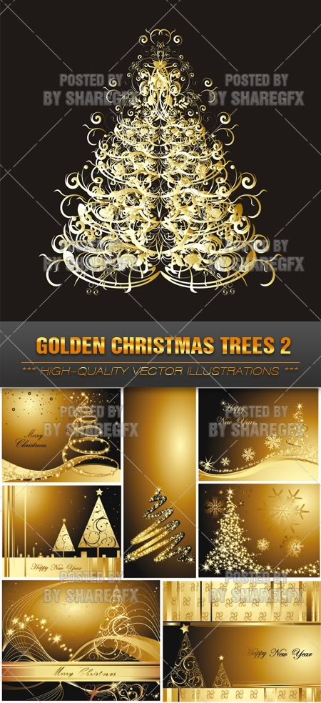 Golden Christmas Trees 2 8-57