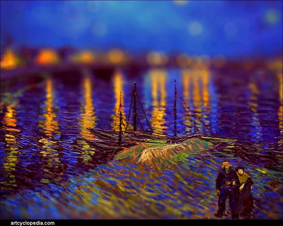 நான் ரசித்த அழகானவை 1 - Page 12 Tilt-shift-van-gogh-starry-night-over-the-rhone-detail