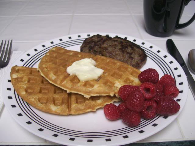 Breakfast for September. WaffleampSausageBrkfst