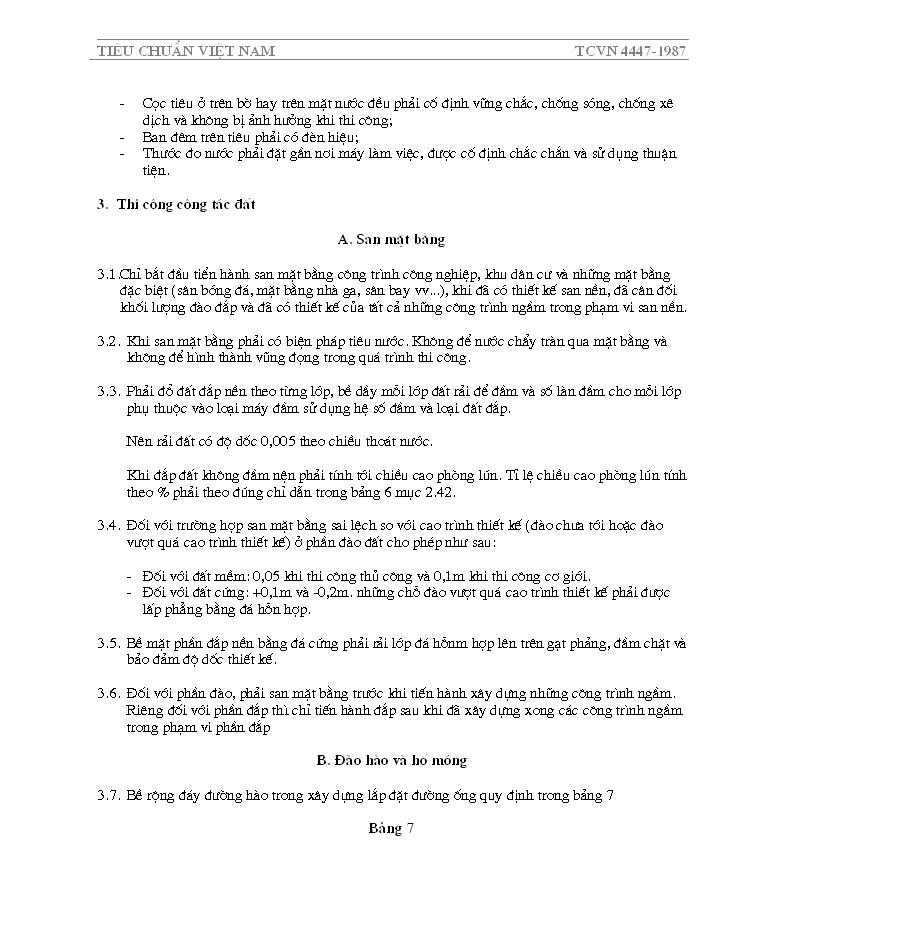 Công tác đất - Quy phạm thi công và nghiệm thu M10-8