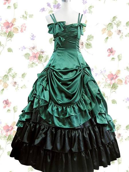 The Christmas Ball (Open to Durmstrang Students + Teachers) Deep-Green-Bow-Trendy-Lolita-Dress