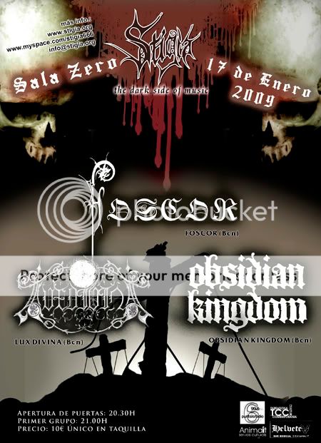 STIGIA: FOSCOR + LUX DIVINA + OBSIDIAN KINGDOM en Tarragona! FoscorWeb