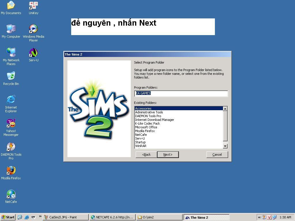 Hướng dẫn Cài đặt The Sims 2 Full bằng hình ảnh 34CaiSim2m