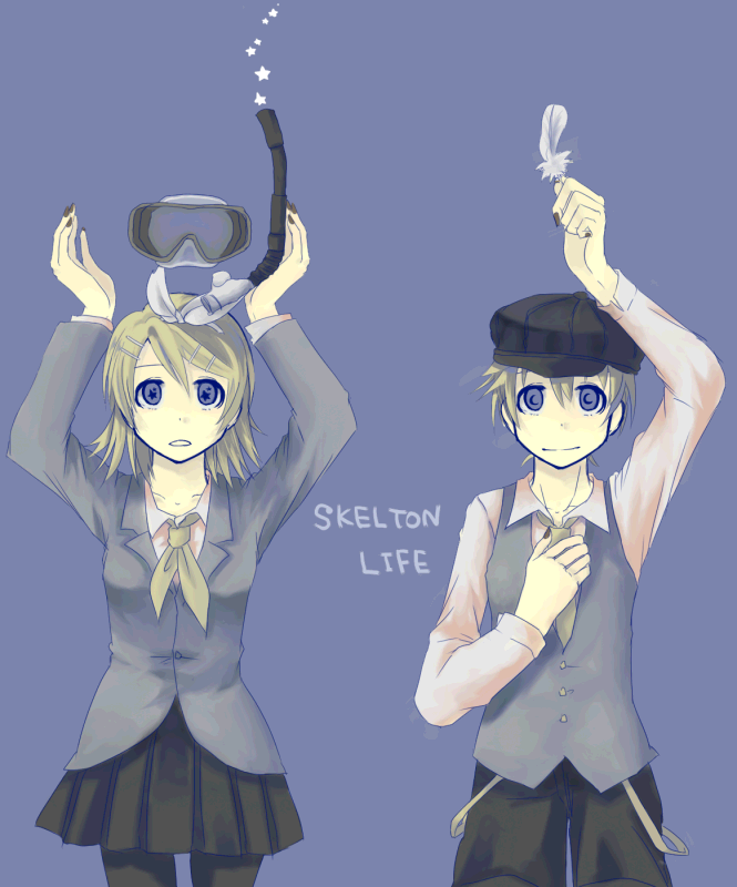 [Vocaloid][Kagamine Rin & Len][Skeleton Life] Skeleton_life_kagamine_twins_ref