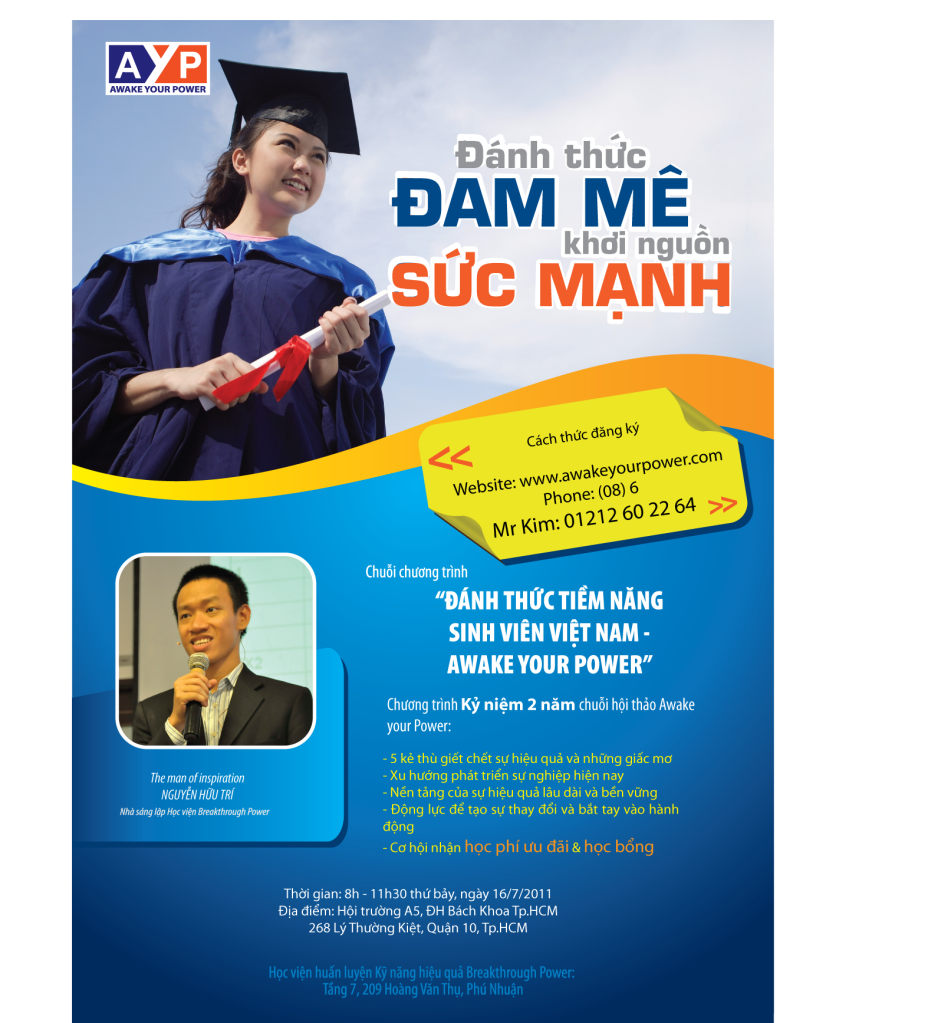 Chương trình hội thảo AYP - Đánh thức tiềm năng sinh viên Việt Nam Poster-K--ni-m-2-nam