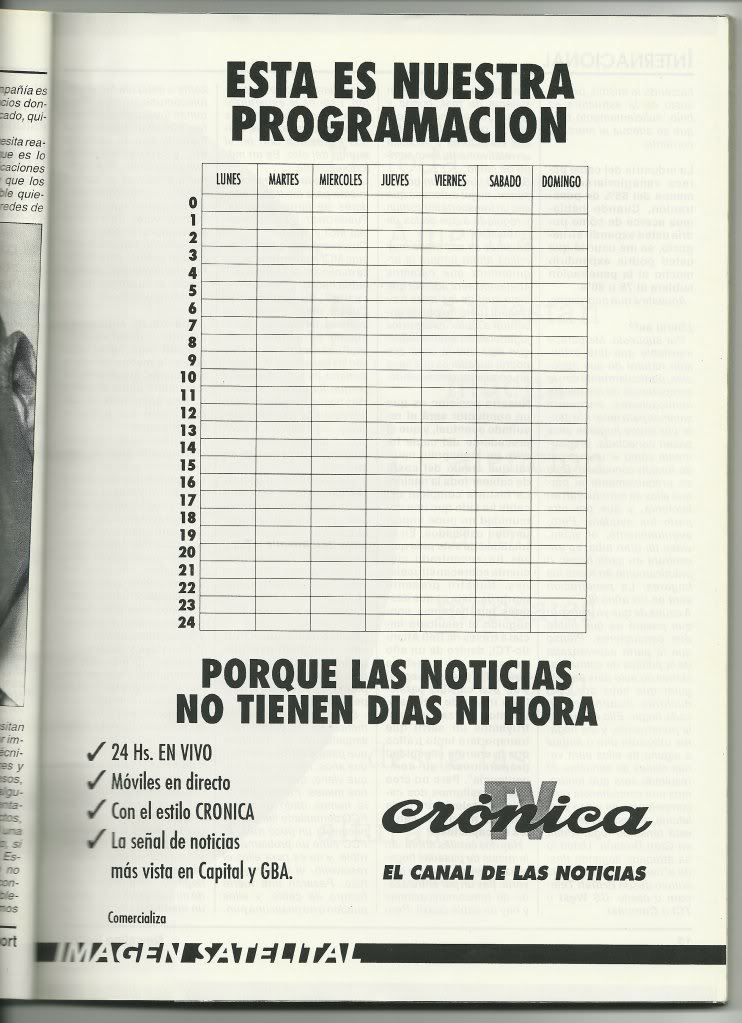 Publicidad grafica de Cronica TV de Octubre de 1994 SCAN0105