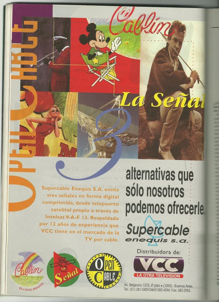 Publicidad grafica de Cablin,Open Cable y La Señal de Octubre de 1994 SCAN0122