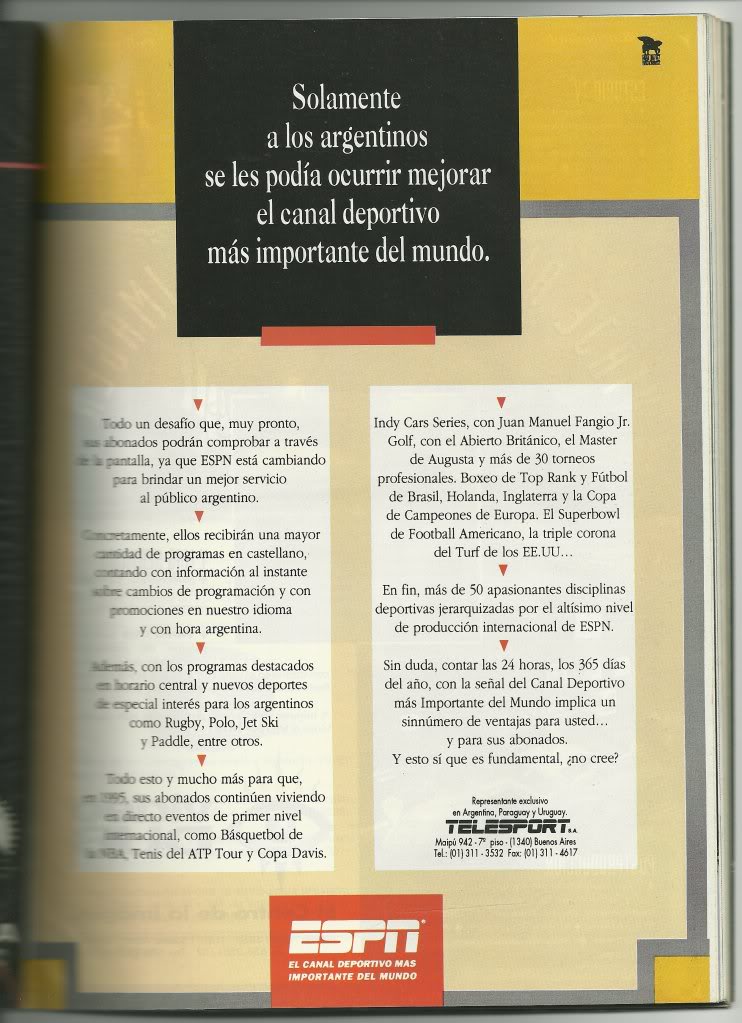 Publicidad grafica de ESPN de Octubre de 1994 SCAN0127