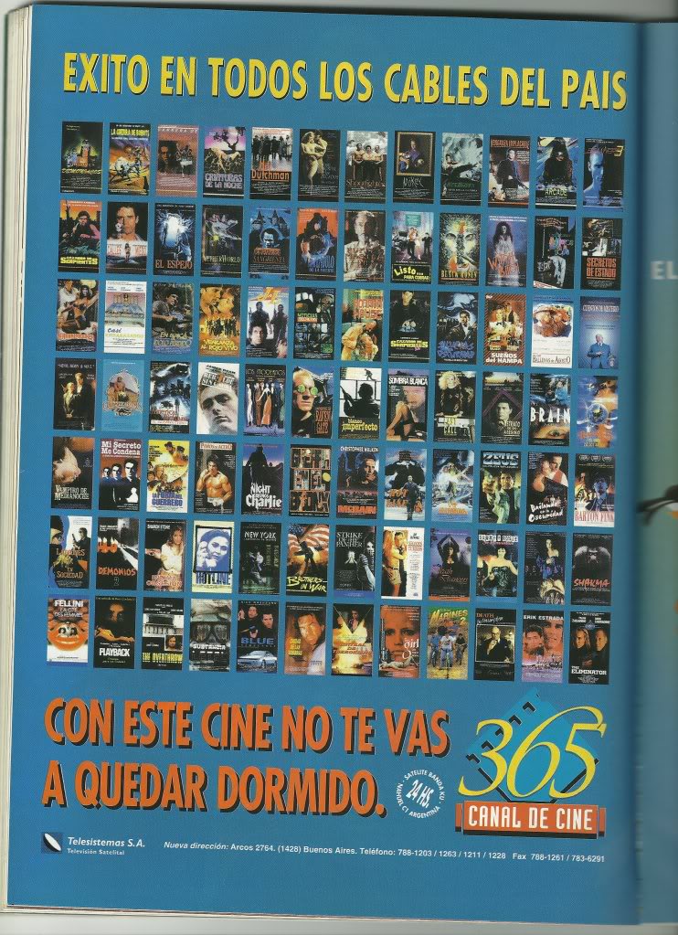Publicidades graficas de 365 Cine y Unovision de Octubre de 1994 SCAN0129