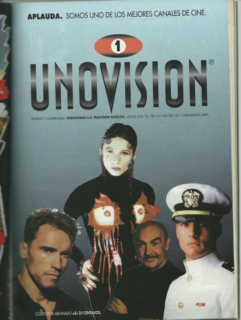 Publicidades graficas de 365 Cine y Unovision de Octubre de 1994 SCAN0130