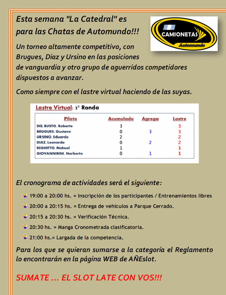 CAMIONETAS ▬▬ 3° RONDA ▬ CLASIFICACIÓN OFICIAL ▬ CAMPEONATO CAMIONETASRonda03-Anuncio_zps69b08140