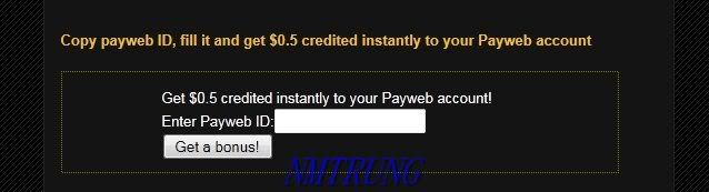 Hướng dẫn kiếm tiền 0,5$/ngày với Payweb A9