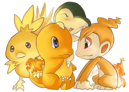 Ảnh Pokemon siêu kute!  Fire_Starters_by_purplekecleon