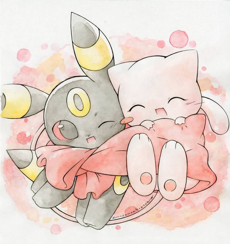 Ảnh Pokemon siêu kute!  Mew_and_Umbreon_by_Kidura