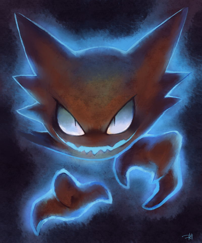 Ảnh Pokemon siêu kute!  Haunter_painting_by_purplekecleon-d37l38t